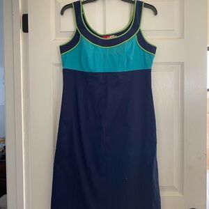 Boden Blue Sheath Midi Dress Sleeveless Scoop Neck